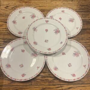 Haviland Gainsborough Set of 5 Floral Salad Plates - Schleiger 746 GORGEOUS!!